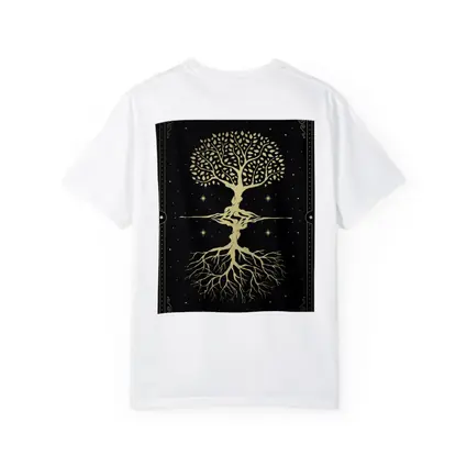 Gold Tree of Life Dark Starry Night
