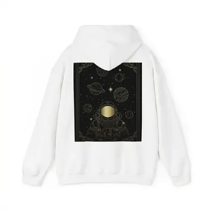 Gold Astronaut Space Planets Dark Sky