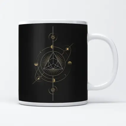 Sacred Geometry Gold Triangle Dark Background
