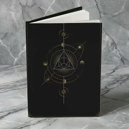 Sacred Geometry Gold Triangle Dark Background