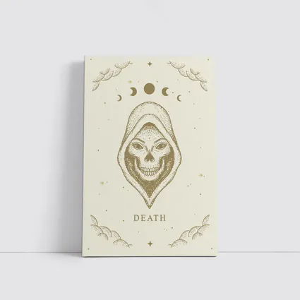 Death Tarot Skull Moon Phase Celestial Art