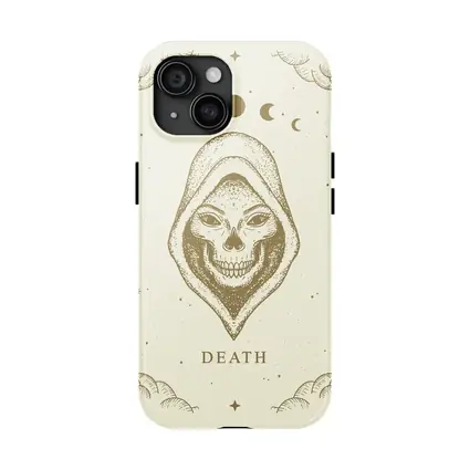 Death Tarot Skull Moon Phase Celestial Art