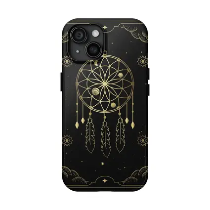 Gold Dream Catcher Dark Celestial Mystical Art