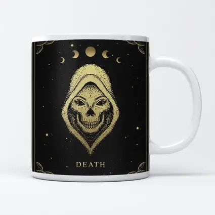 Death Tarot Skull Hooded Figure Gold