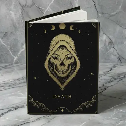 Death Tarot Skull Hooded Figure Gold