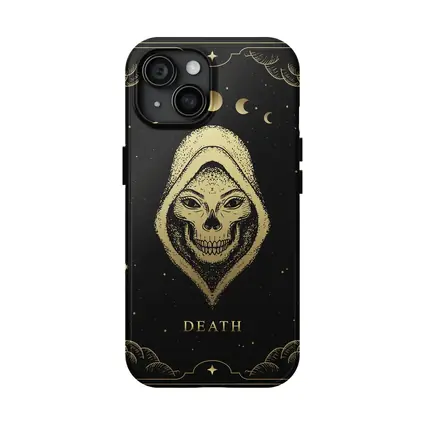Death Tarot Skull Hooded Figure Gold