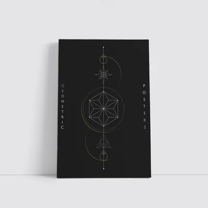 Dark Geometric Sacred Compass Star Design