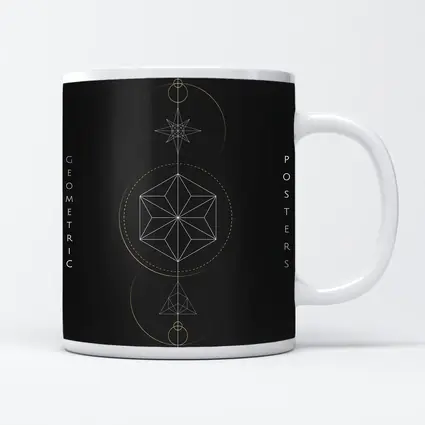 Dark Geometric Sacred Compass Star Design