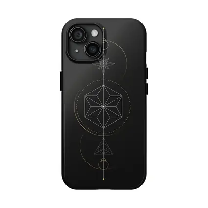 Dark Geometric Sacred Compass Star Design
