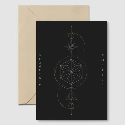 Dark Geometric Sacred Compass Star Design