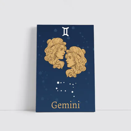 Gemini Zodiac Twin Women Navy Blue