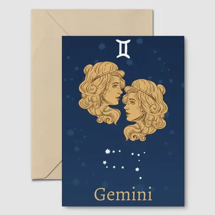 Gemini Zodiac Twin Women Navy Blue