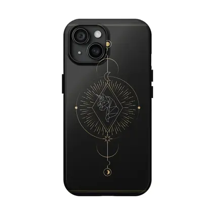 Geometric Unicorn Gold Celestial Moon Dark