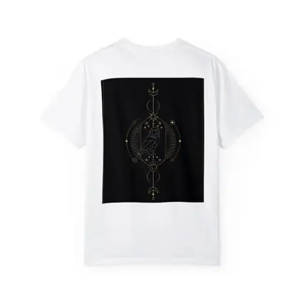 Geometric Owl Gold Celestial Moon Dark