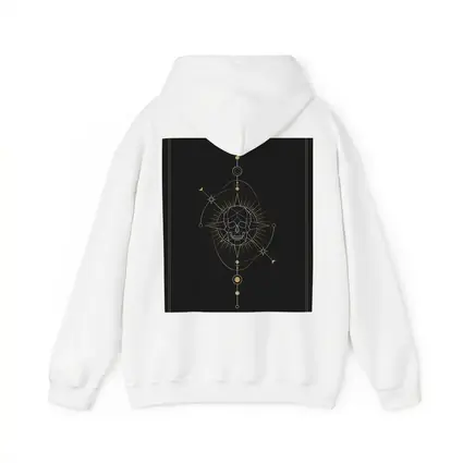 Geometric Skull Gold Celestial Dark Background