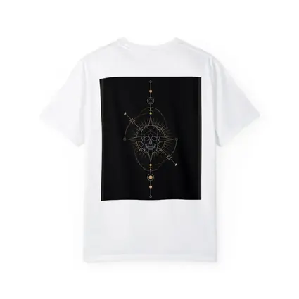 Geometric Skull Gold Celestial Dark Background
