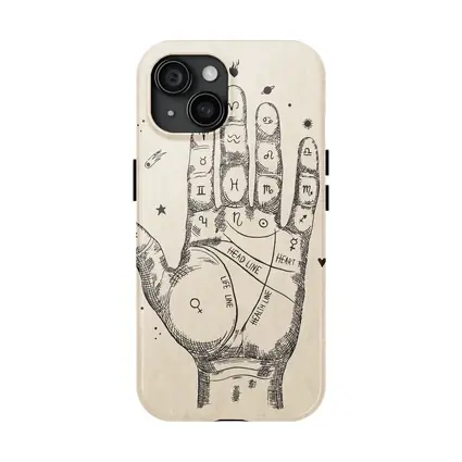 Palmistry Hand Chart Zodiac Astrology Beige Art