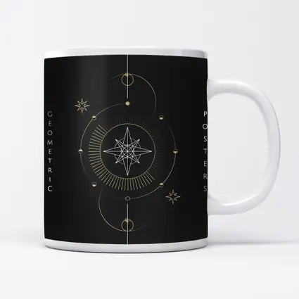 Gold Geometric Star Celestial Dark Background