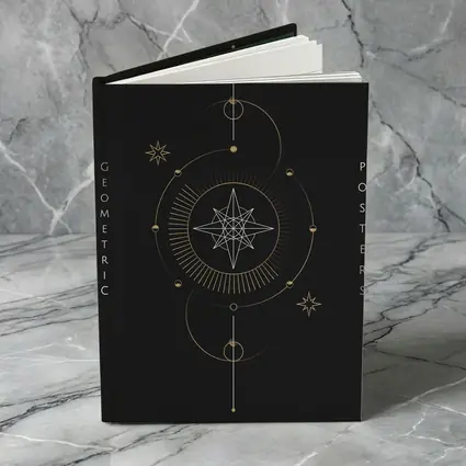 Gold Geometric Star Celestial Dark Background