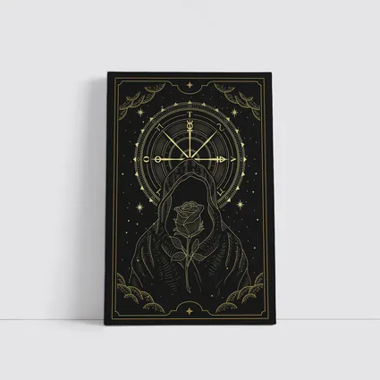 Hooded Figure Rose Gold Compass Dark Art
