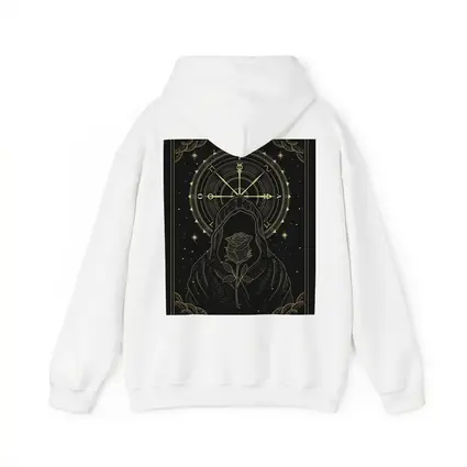 Hooded Figure Rose Gold Compass Dark Art