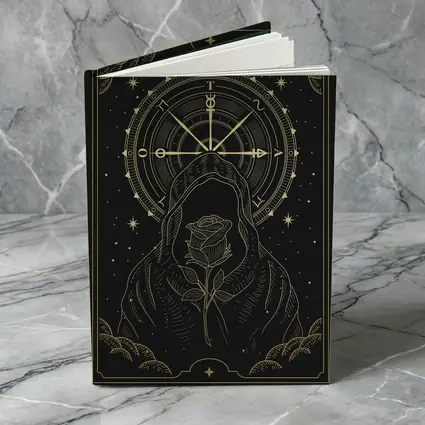 Hooded Figure Rose Gold Compass Dark Art