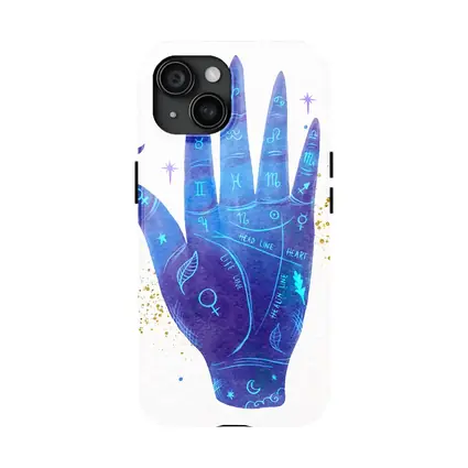 Watercolor Palmistry Hand Zodiac Signs Art