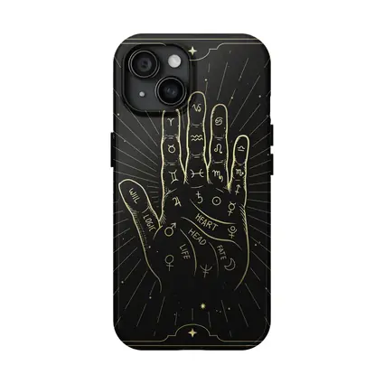 Palmistry Hand Zodiac Symbols Gold Black