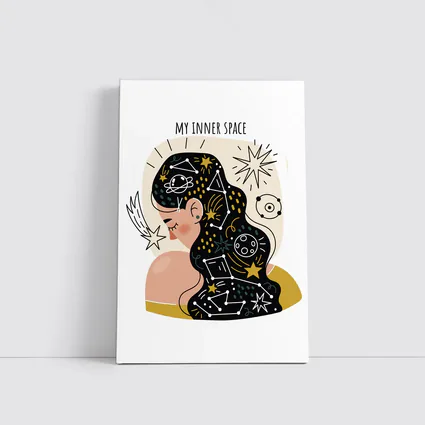 My Inner Space Woman Constellation Stars Art