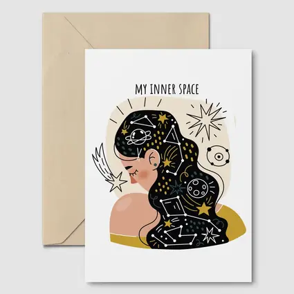My Inner Space Woman Constellation Stars Art