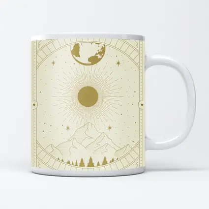 Celestial Mountain Sun Earth Mystical Art