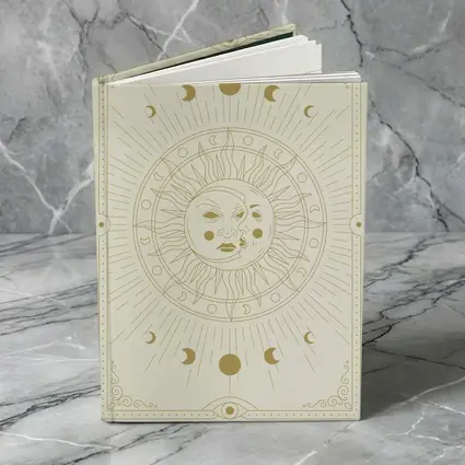 Celestial Sun Moon Phases Gold Beige Art