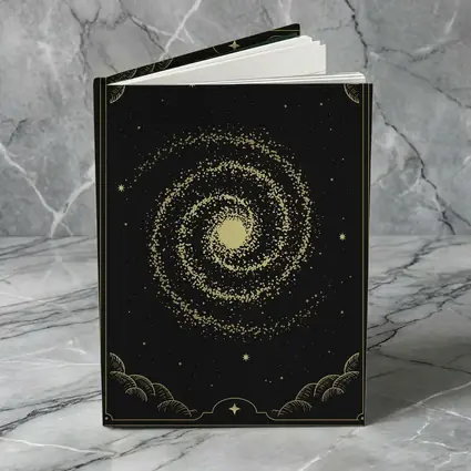 Gold Spiral Galaxy Black Mystical Tarot Art