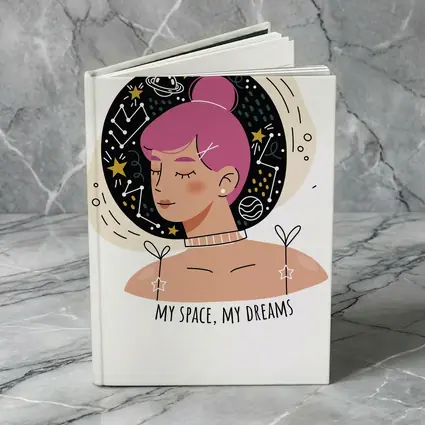 Pink Hair Girl Space Dreams Illustration Art