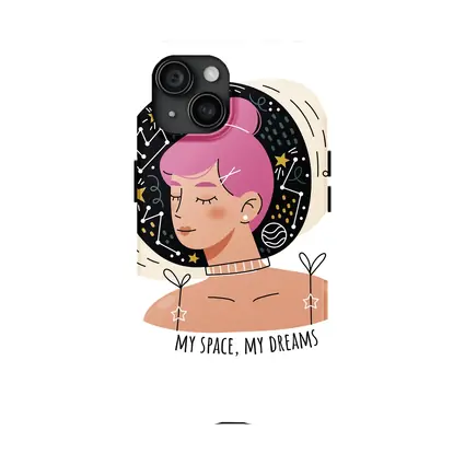 Pink Hair Girl Space Dreams Illustration Art