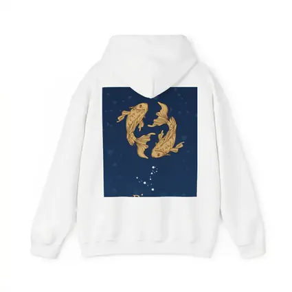 Pisces Zodiac Sign Gold Fish Dark Blue