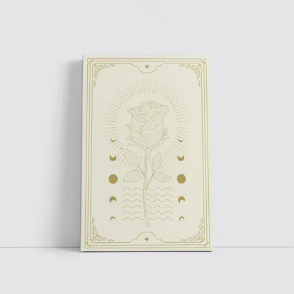 Gold Rose Moon Phases Mystical Celestial Art