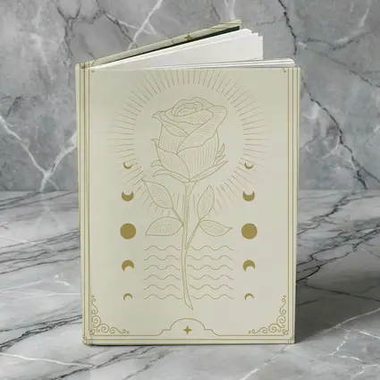 Gold Rose Moon Phases Mystical Celestial Art