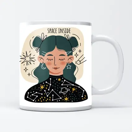 Space Inside Girl Celestial Constellation Art