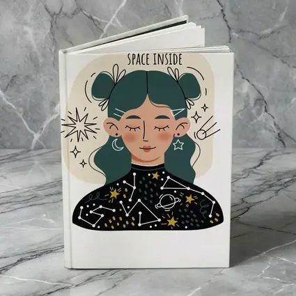 Space Inside Girl Celestial Constellation Art
