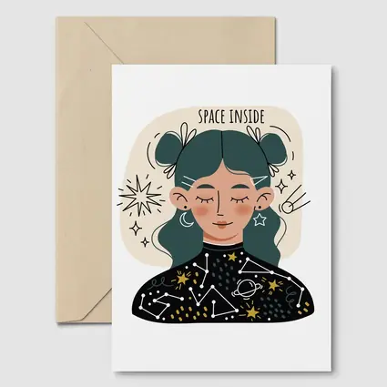 Space Inside Girl Celestial Constellation Art