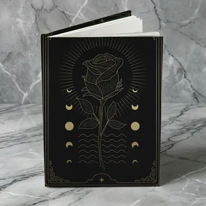 Gold Rose Moon Phases Dark Mystical Art