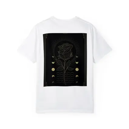 Gold Rose Moon Phases Dark Mystical Art