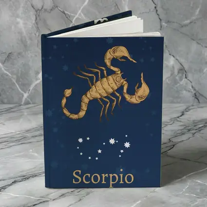 Scorpio Zodiac Sign Gold Scorpion Blue