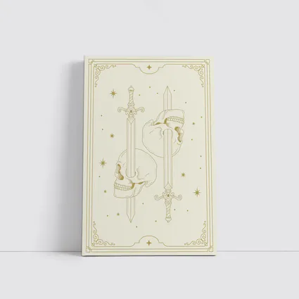 Gold Skull Sword Mystical Tarot Art