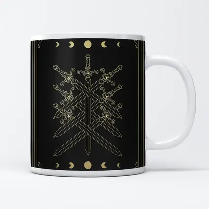 Seven Swords Gold Moon Phase Dark