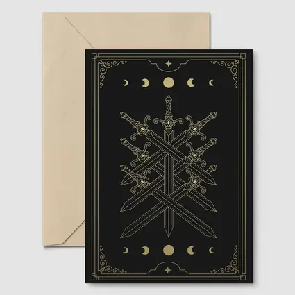 Seven Swords Gold Moon Phase Dark