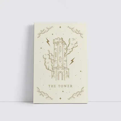 The Tower Tarot Card Mystical Illustration Art