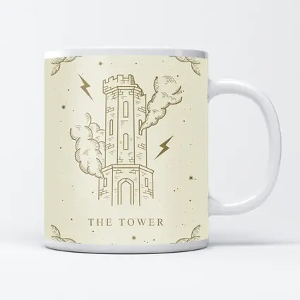 The Tower Tarot Card Mystical Illustration Art
