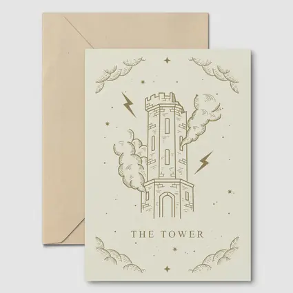 The Tower Tarot Card Mystical Illustration Art